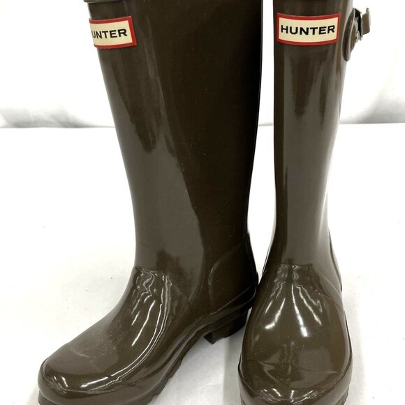 GIRLS HUNTER RAIN BOOTS SIZE 1 HUNTER GREEN IN EXCELLENT CONDITION - Picture 1 of 4